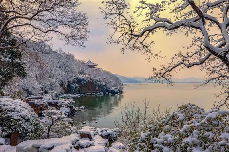 太湖赏雪